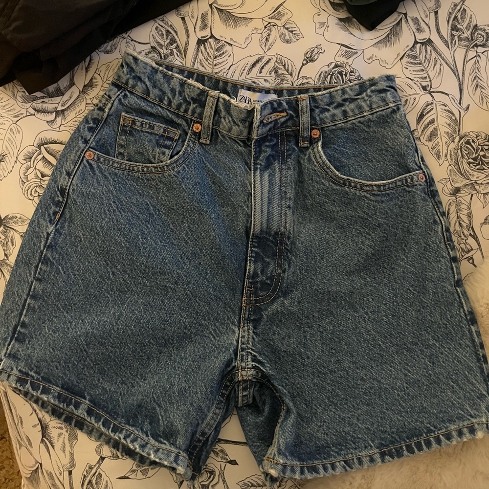 Zara high waisted denim shorts
